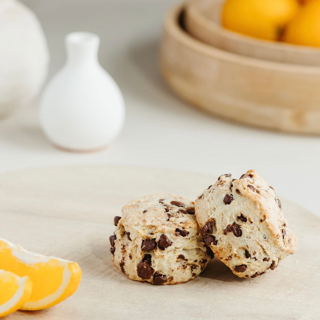 Orange Dark Chocolate Scone with Sweet Orange Glaze