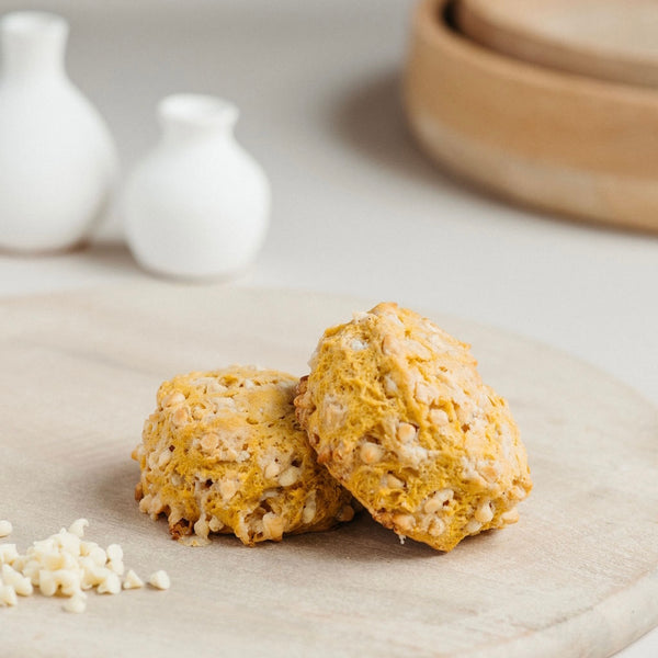 Pumpkin White Chocolate Sweet Scone with Espresso Glaze